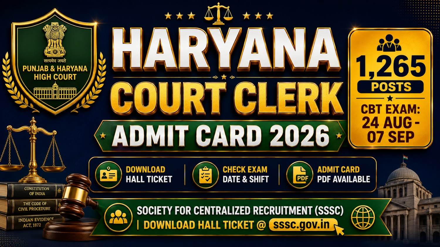 Haryana Court Clerk Admit Card 2026 Out: Download PDF