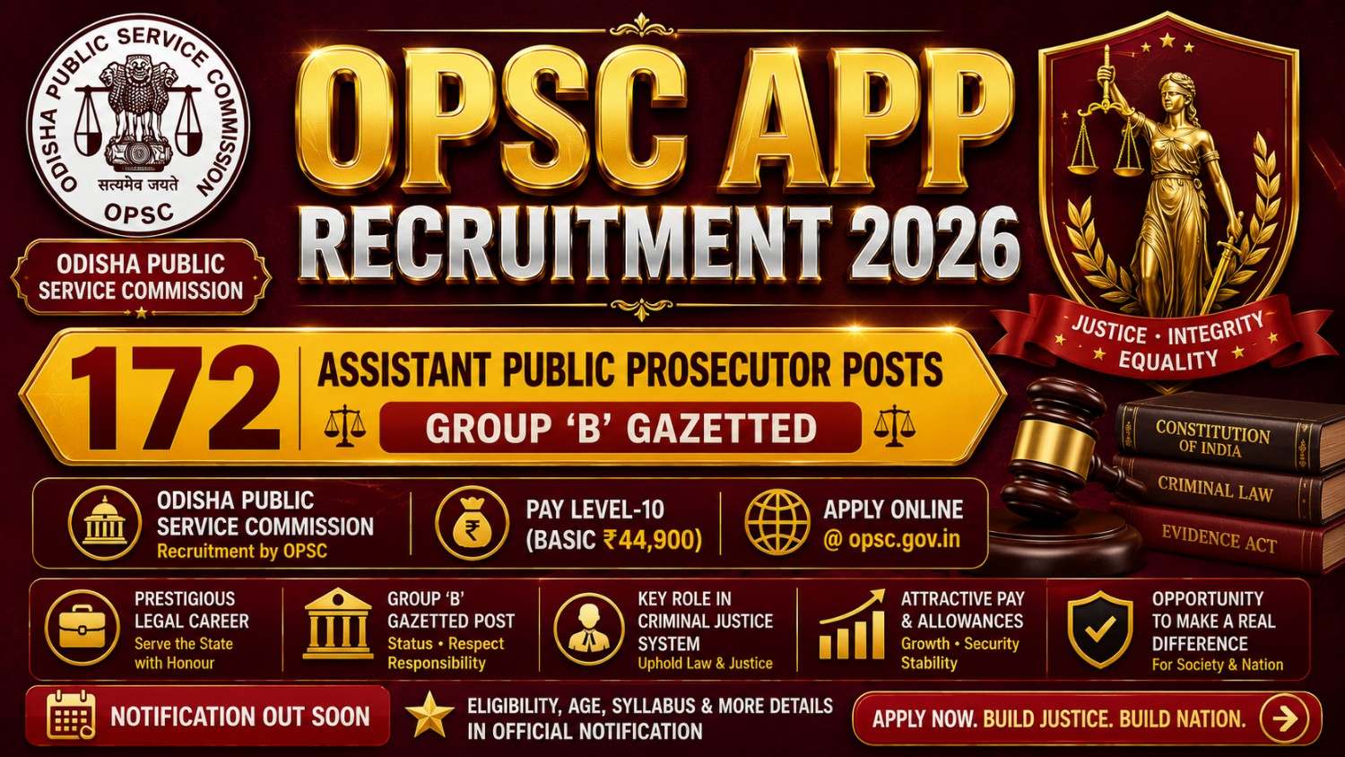 OPSC APP Recruitment 2026: Apply Online 172 Posts