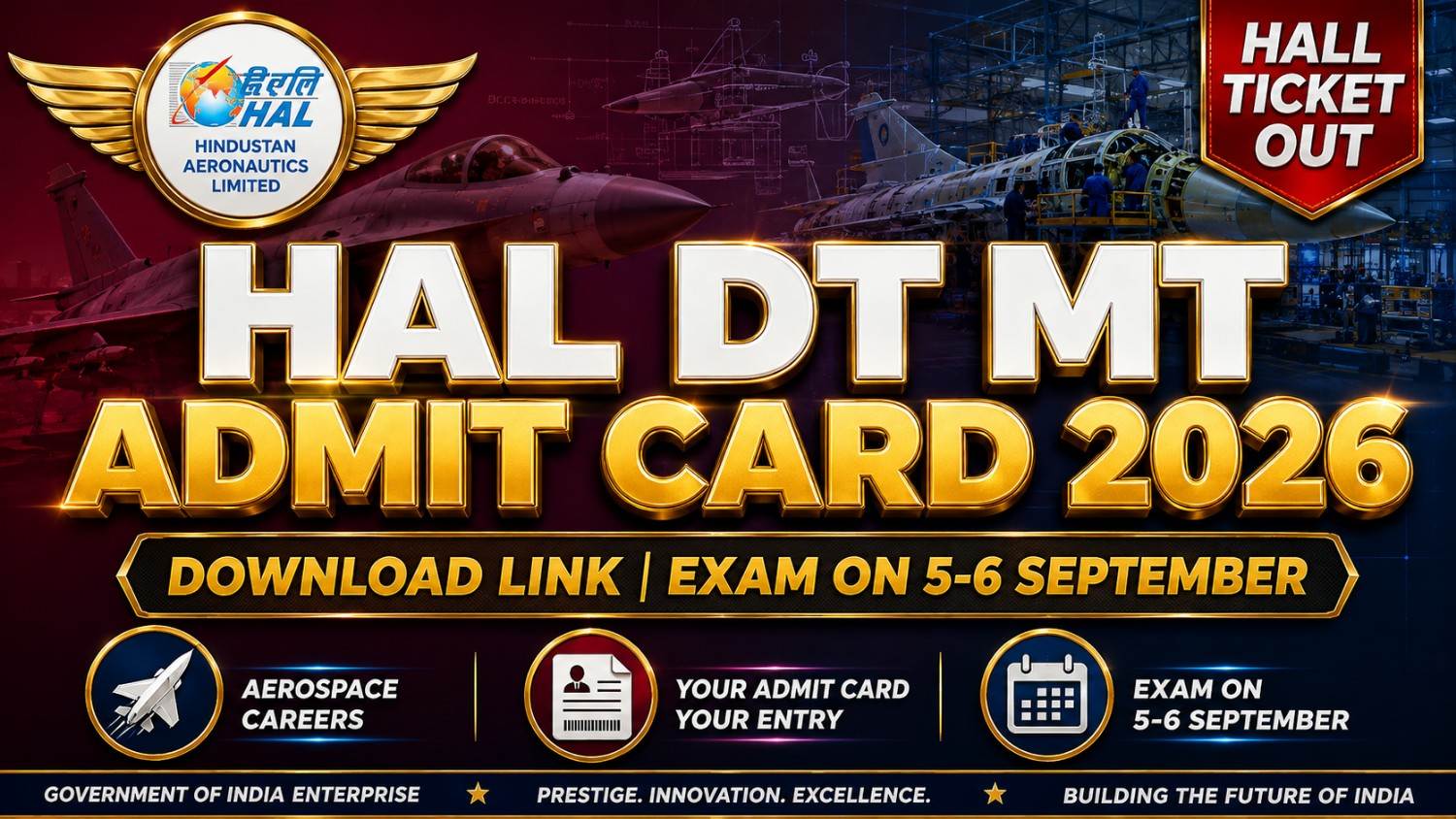 HAL DT MT Admit Card 2026 Out: Download 120 Posts Link