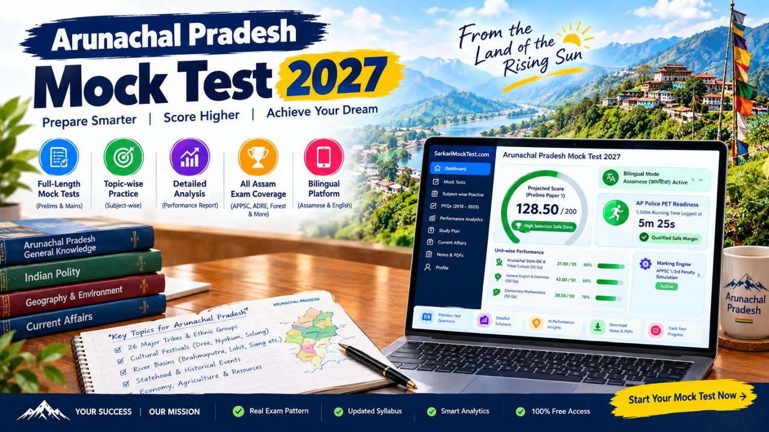 Arunachal Pradesh Mock Test 2027: Free APPSC & APSSB Hub