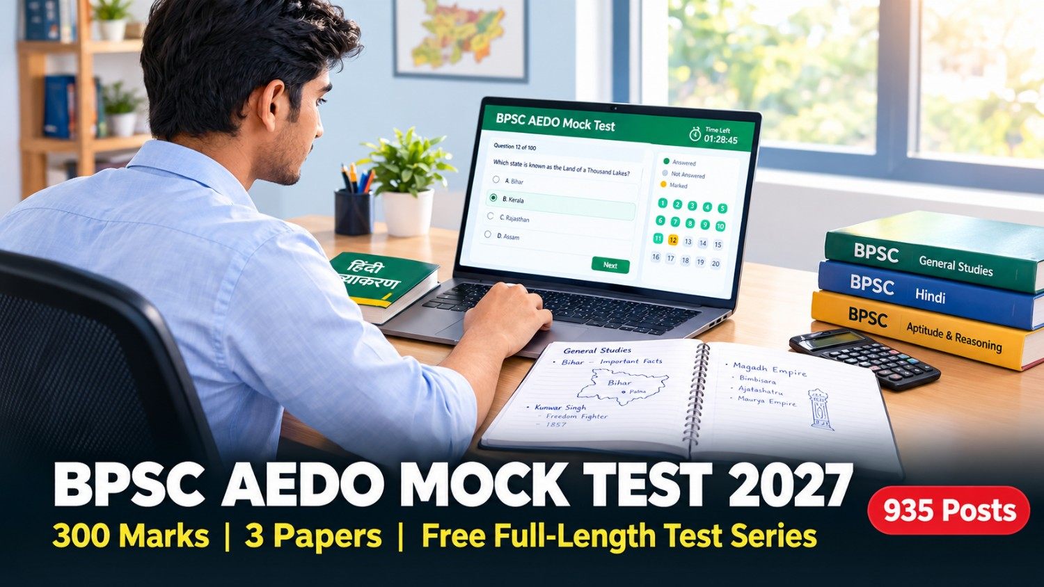 BPSC AEDO Mock Test 2027 - Free 300 Marks Test Series
