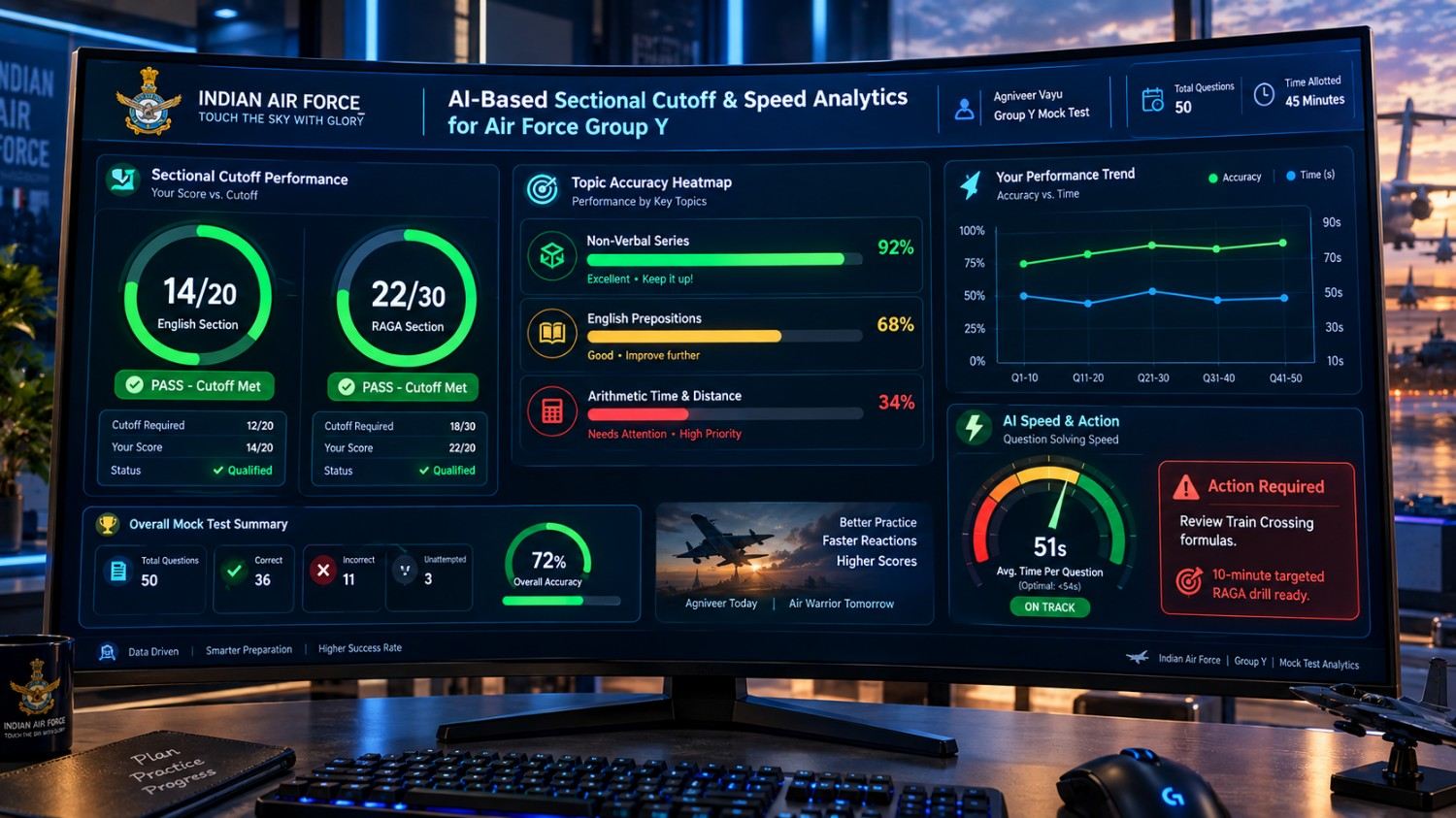 Air Force Group Y Mock test 2027 Analytics Command Center
