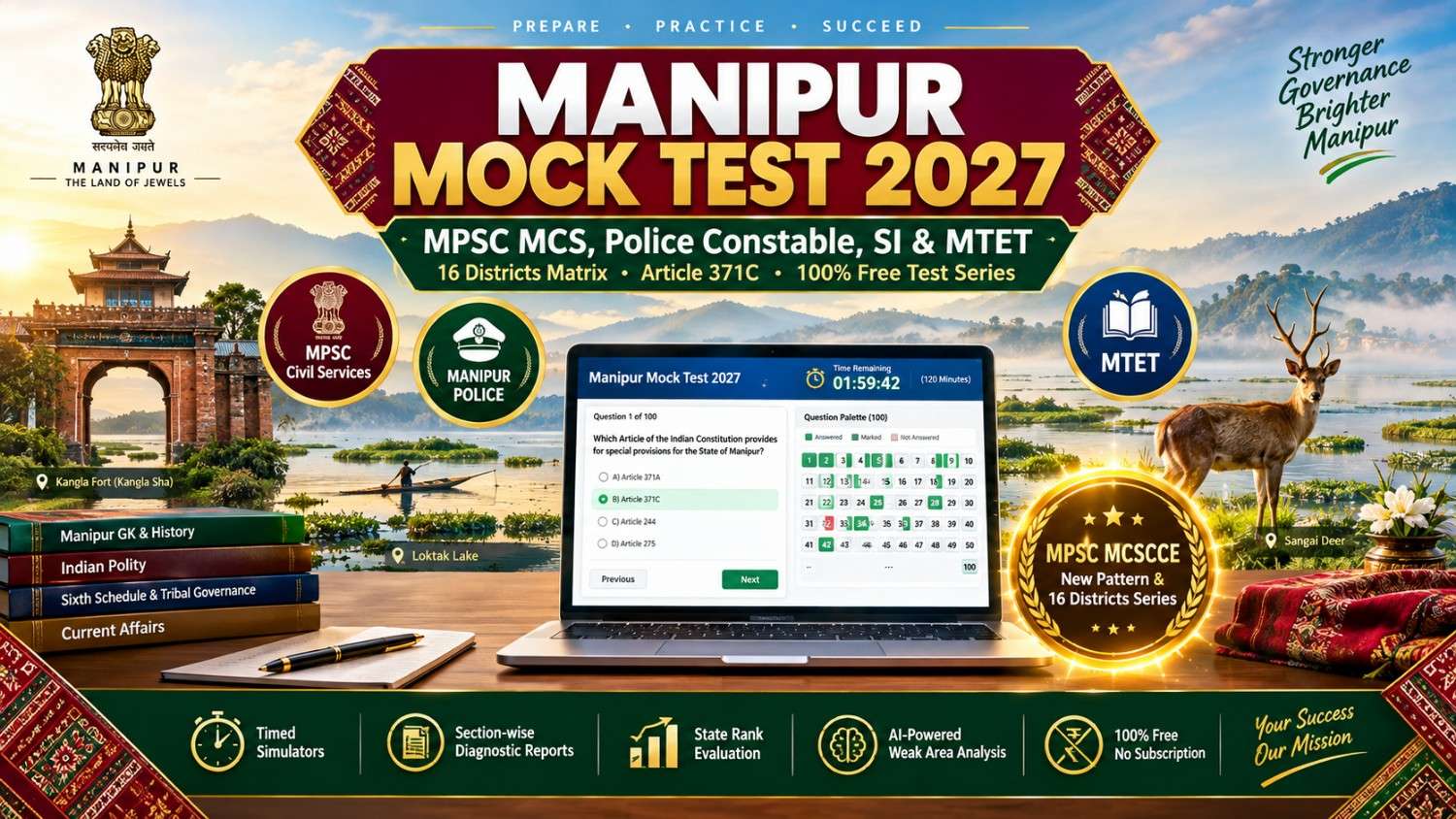 Manipur Mock Test 2027: Free MPSC, Police & MTET Series