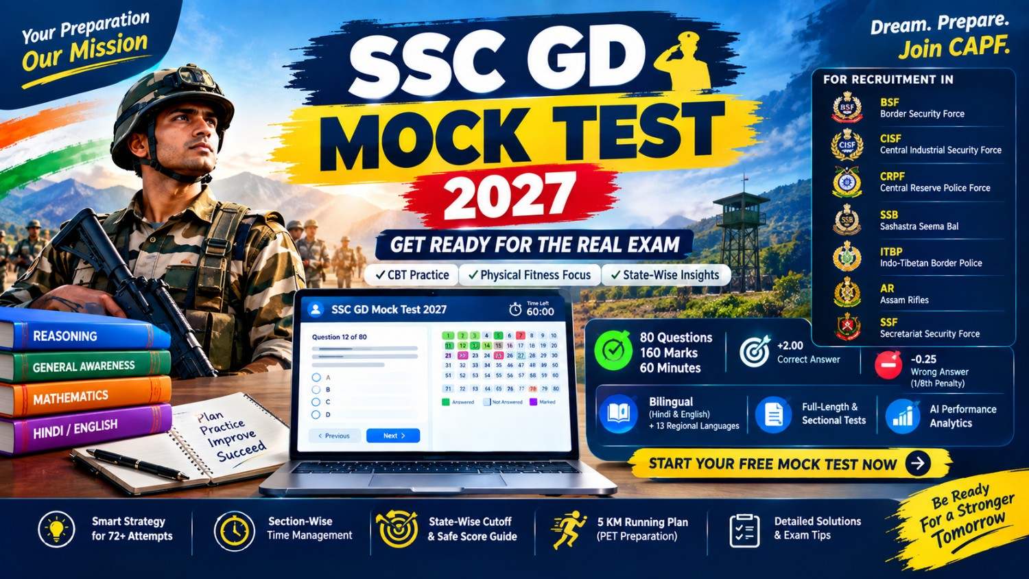SSC GD Mock Test 2027: Free Constable CBT Test Series