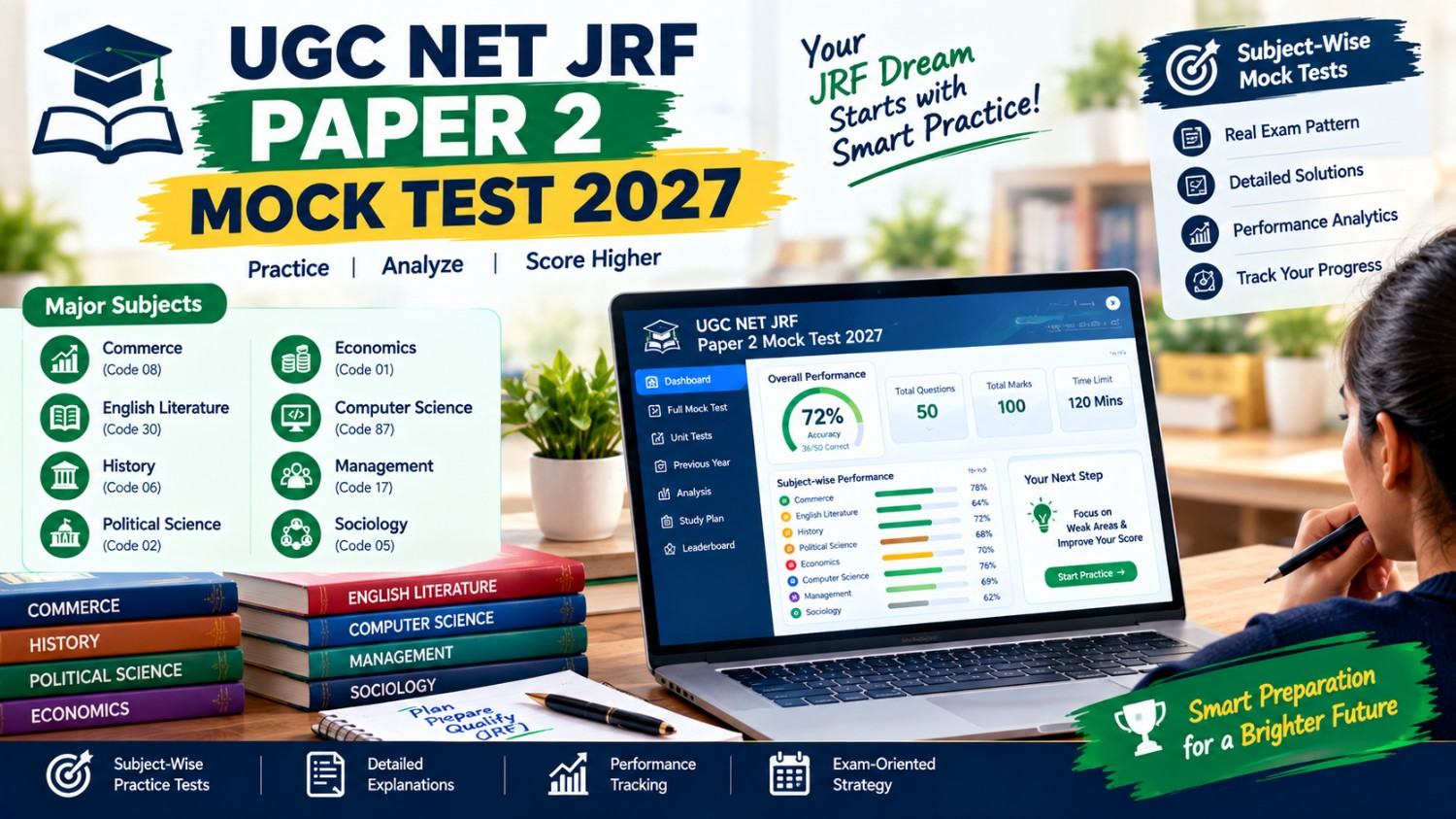 UGC NET Paper 2 Mock Test 2027: Subject-Wise Free Series