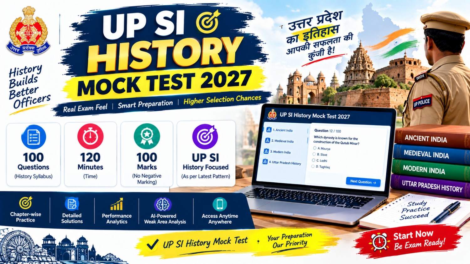 UP SI History Mock Test 2027: Subject Practice Sets